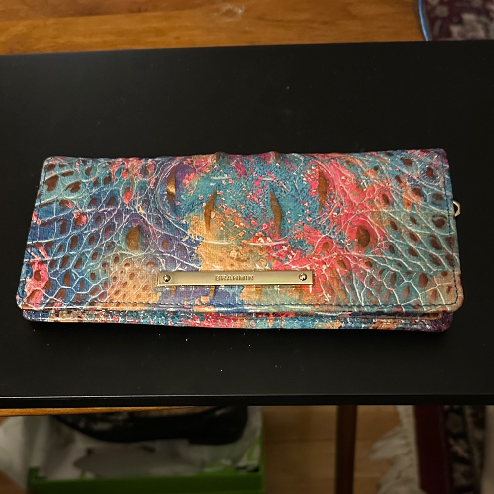 Brahmin Ady Multicolor Embossed “Crush” patterned Wallet